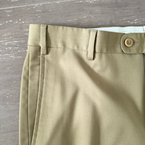 Zanella Flat Front Olive Green Dress Pants Mens SZ 343/30 - Picture 8 of 14